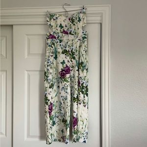 NWT Strapless Floral Jumpsuit with Cutouts
